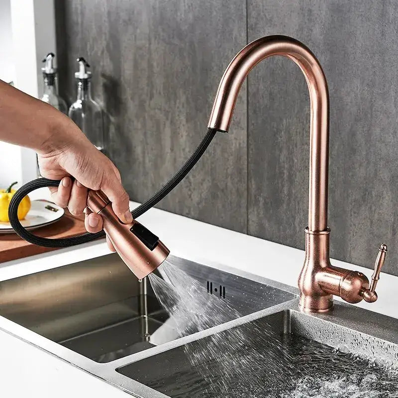 Bronze Pull-Down Kitchen Faucet