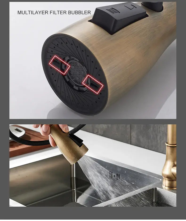Bronze Pull-Down Kitchen Faucet