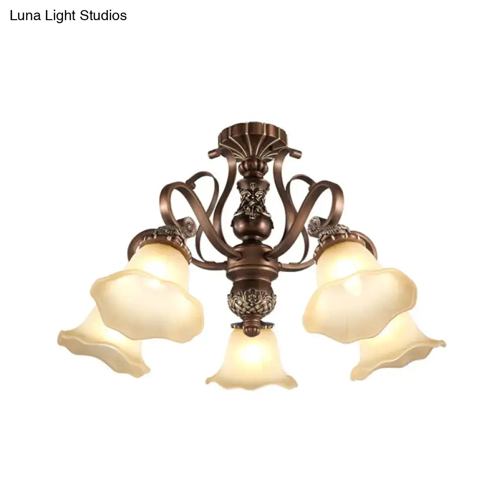 Bronze Opal Glass Ceiling Light