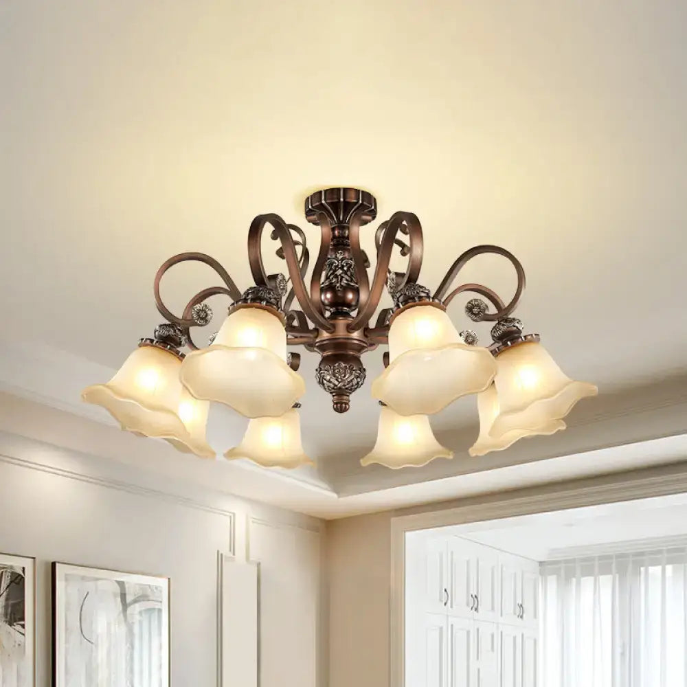 Bronze Opal Glass Ceiling Light