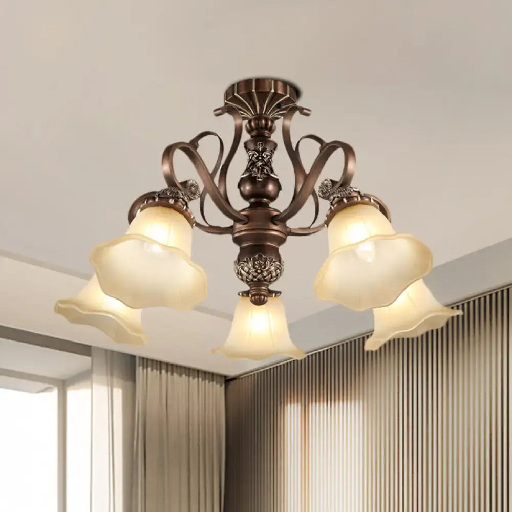 Bronze Opal Glass Ceiling Light
