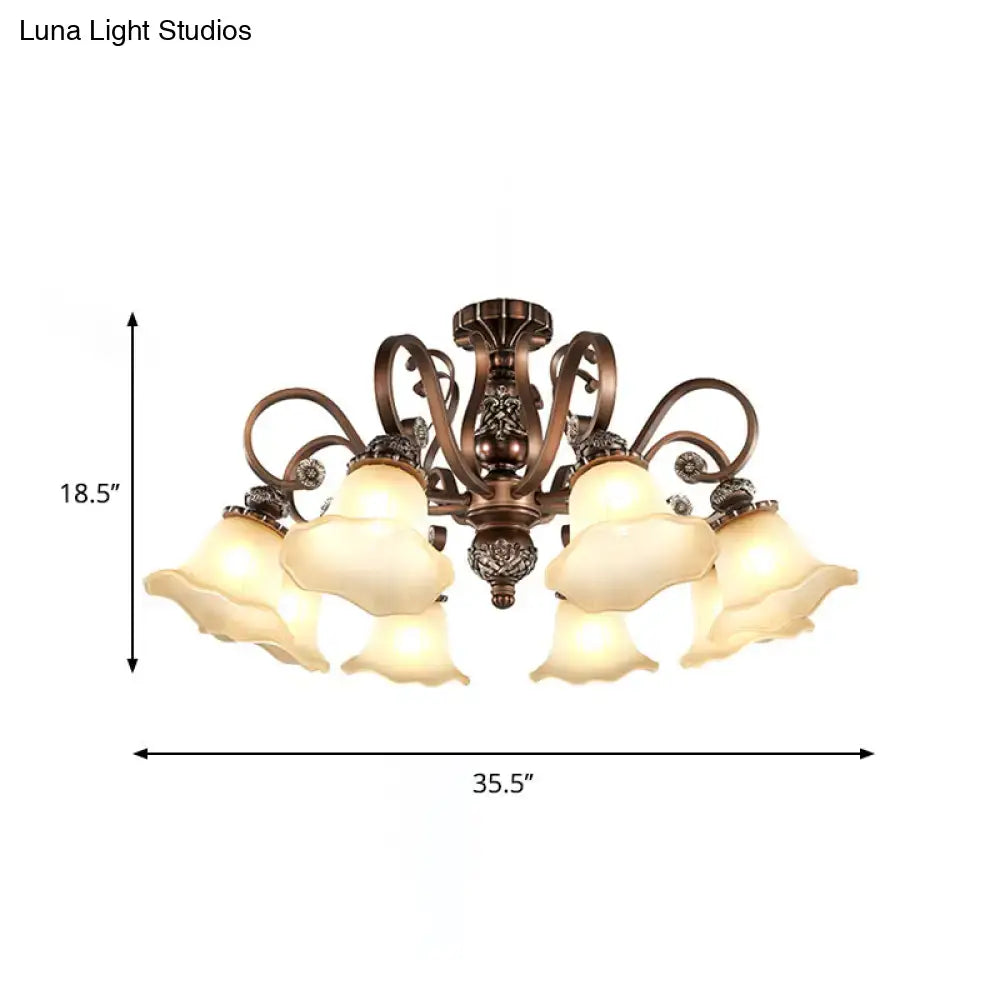 Bronze Opal Glass Ceiling Light