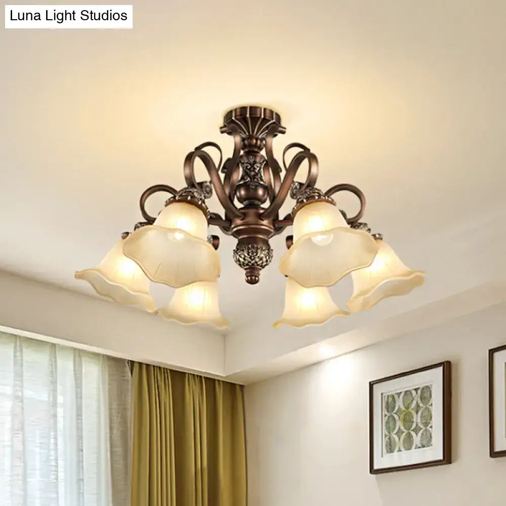 Bronze Opal Glass Ceiling Light