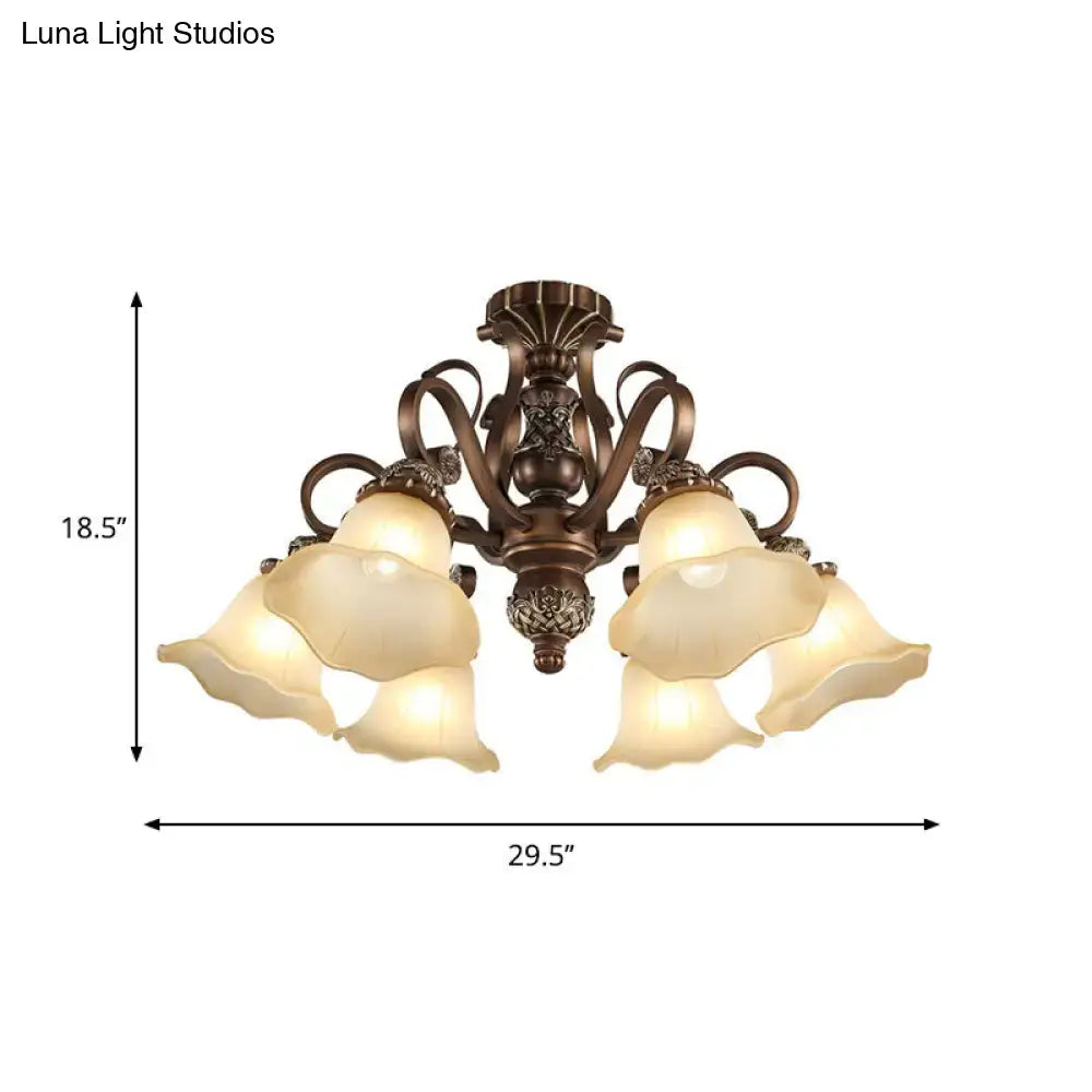 Bronze Opal Glass Ceiling Light