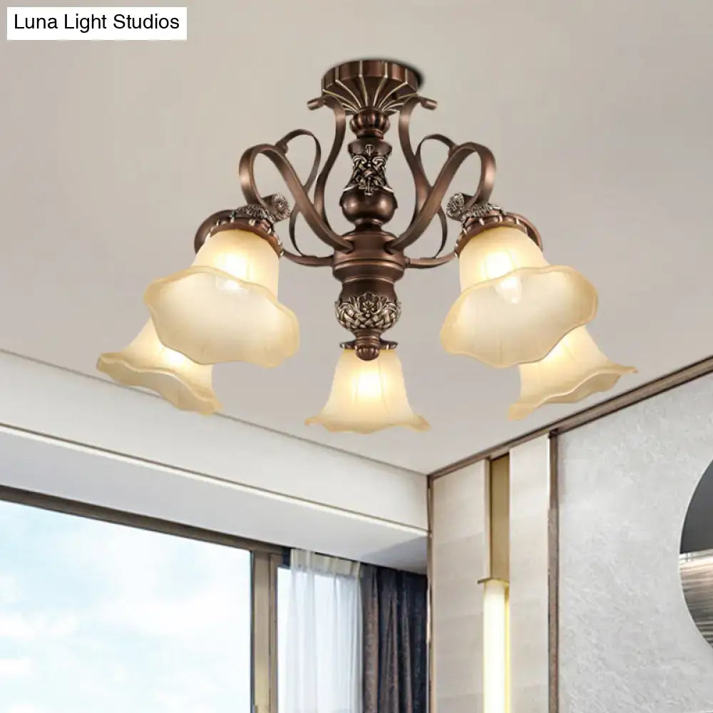 Bronze Opal Glass Ceiling Light