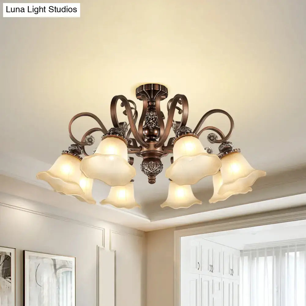 Bronze Opal Glass Ceiling Light