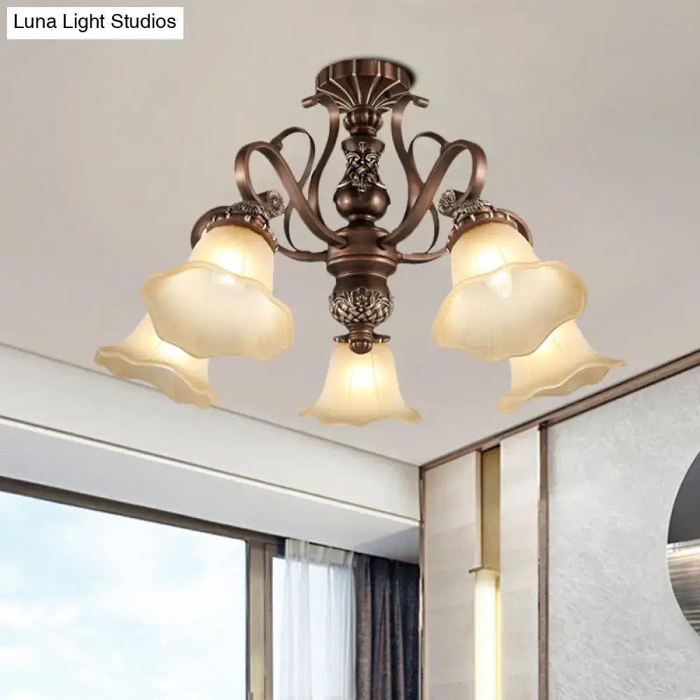 Bronze Opal Glass Ceiling Light