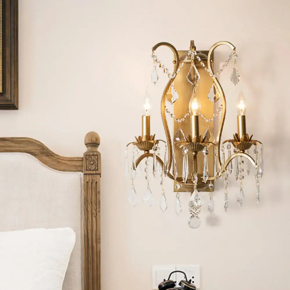 Gold Crystal Candelabra Light