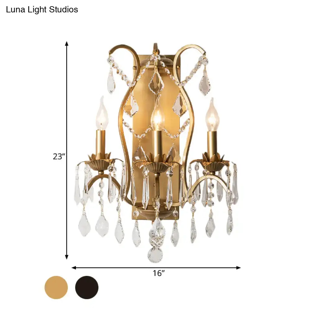 Gold Crystal Candelabra Light