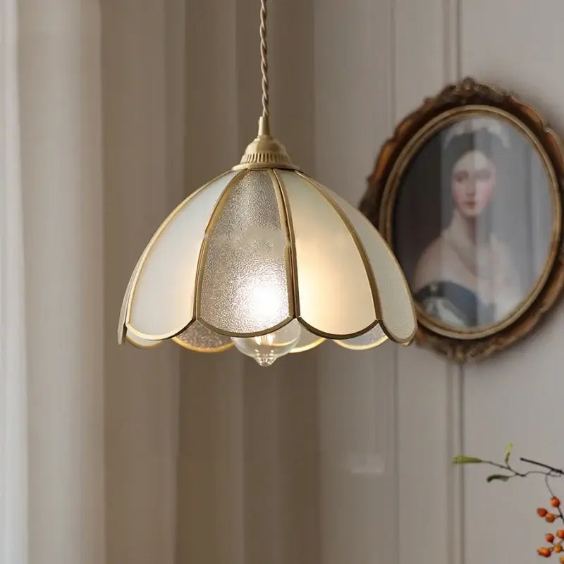 Gold Petal Glass Light