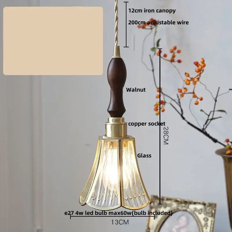 Gold Petal Glass Light
