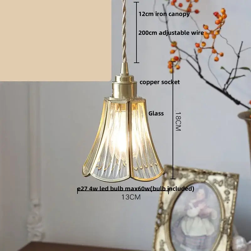 Gold Petal Glass Light