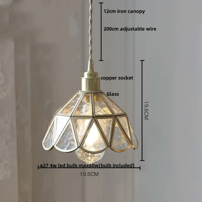 Gold Petal Glass Light