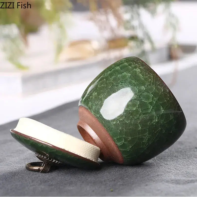 Green Crackle Tea Caddy