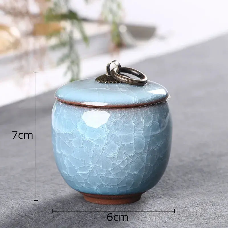 Green Crackle Tea Caddy