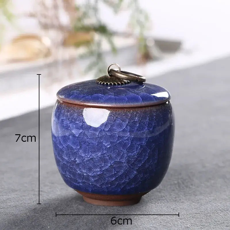 Green Crackle Tea Caddy