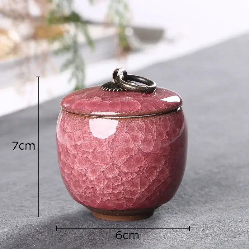 Green Crackle Tea Caddy