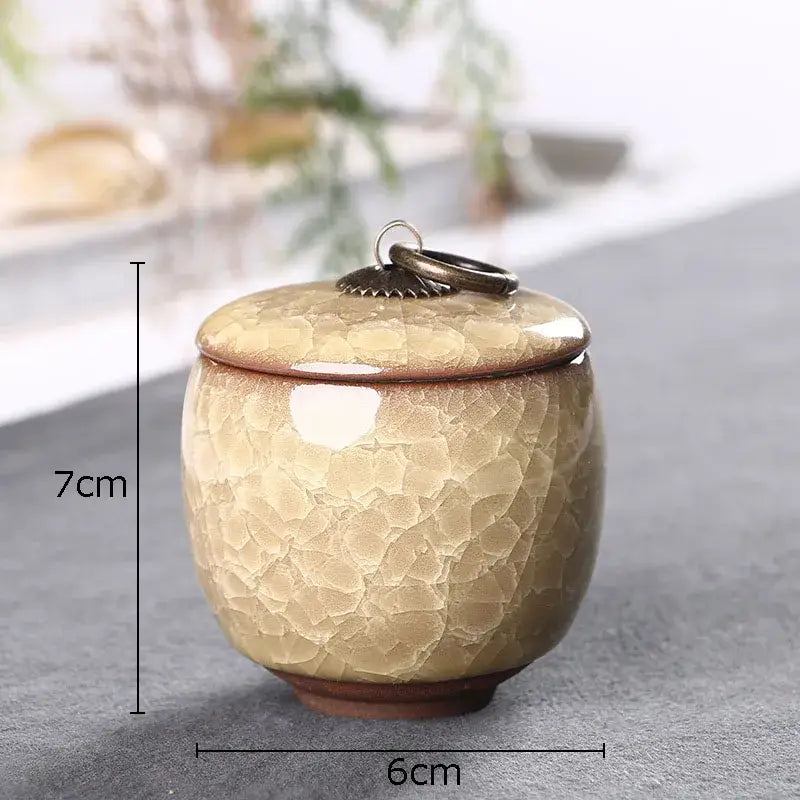 Green Crackle Tea Caddy