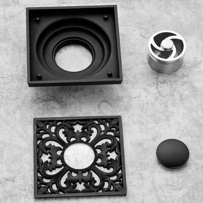 Black Brass Shower Drain
