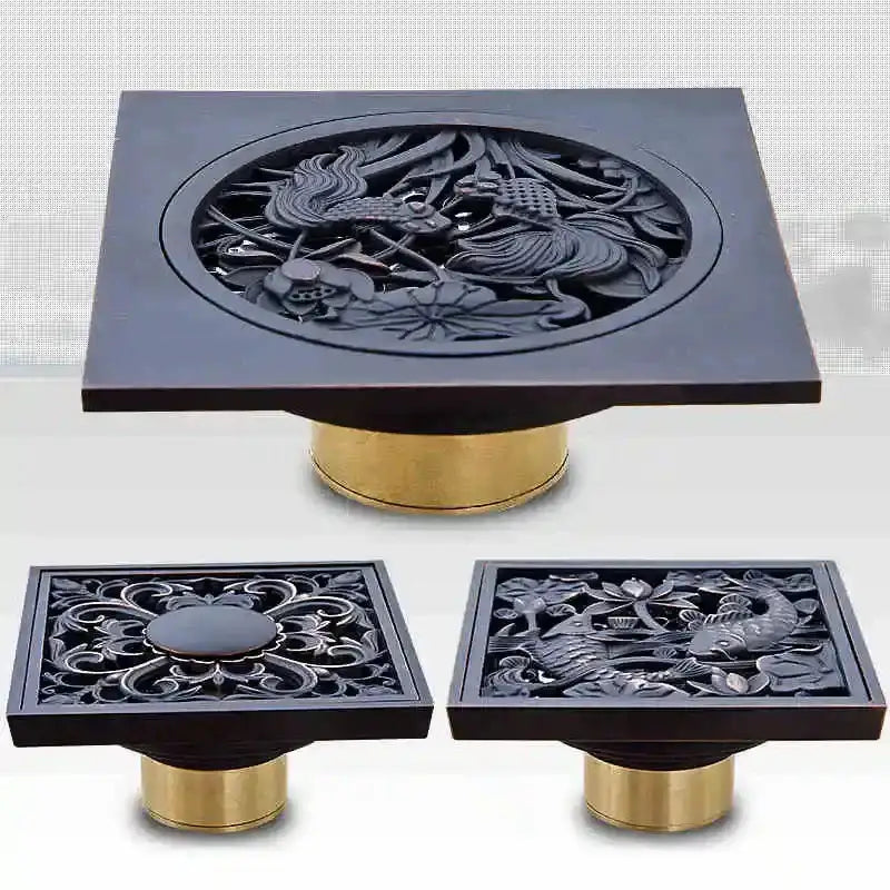 Black Brass Shower Drain