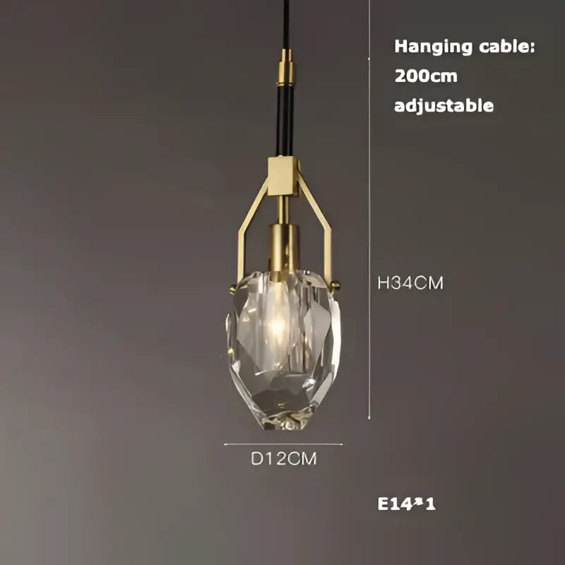 Brass Crystal LED Chandelier Polished Steel