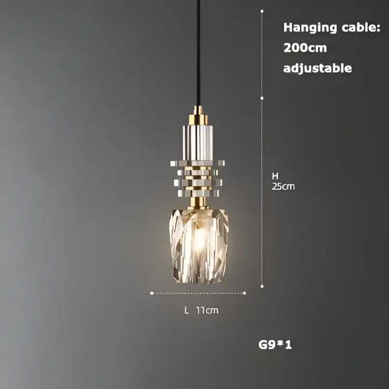 Brass Crystal LED Chandelier Polished Steel