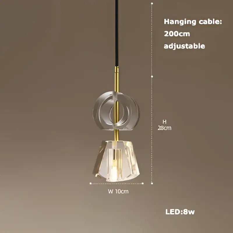 Brass Crystal LED Chandelier Polished Steel