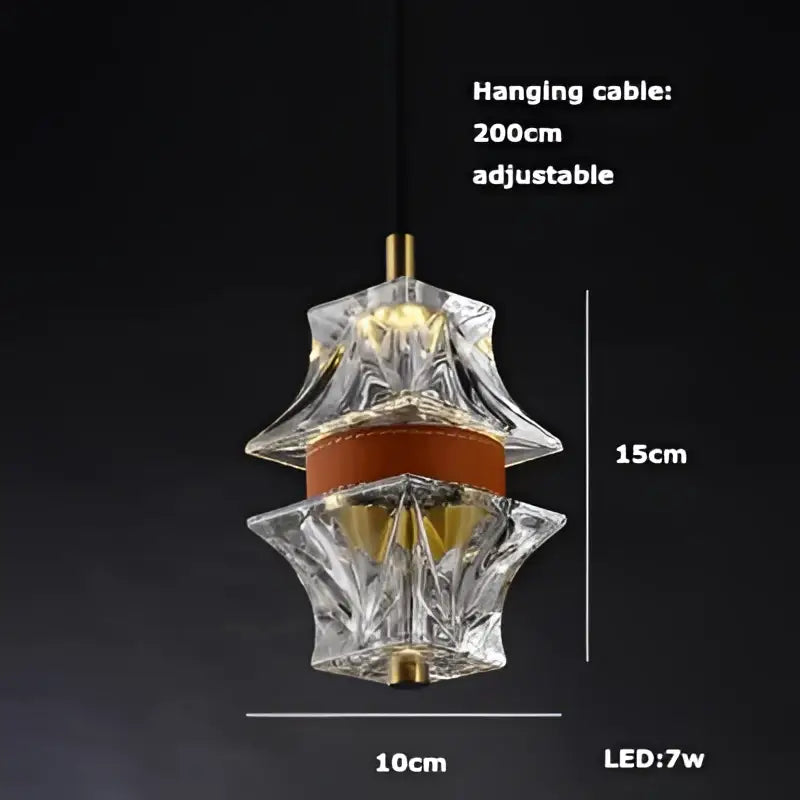 Brass Crystal LED Chandelier Polished Steel