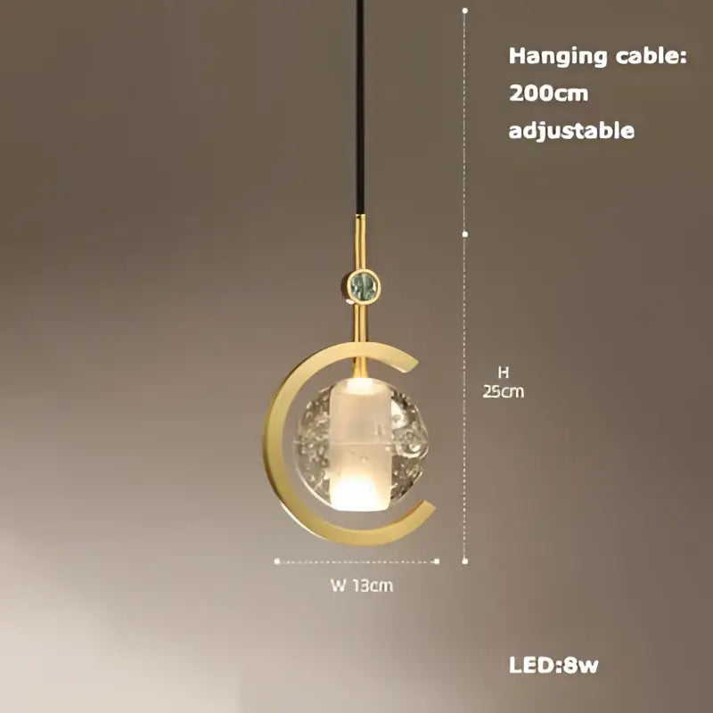 Brass Crystal LED Chandelier Polished Steel
