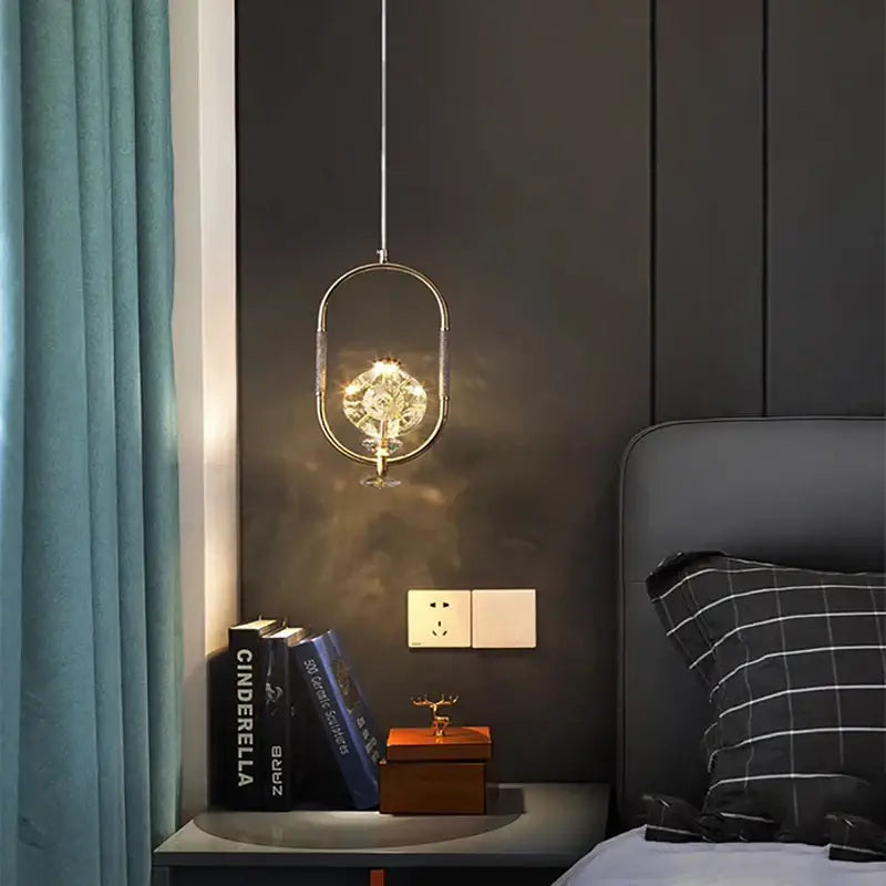 Brass Crystal LED Chandelier Polished Steel