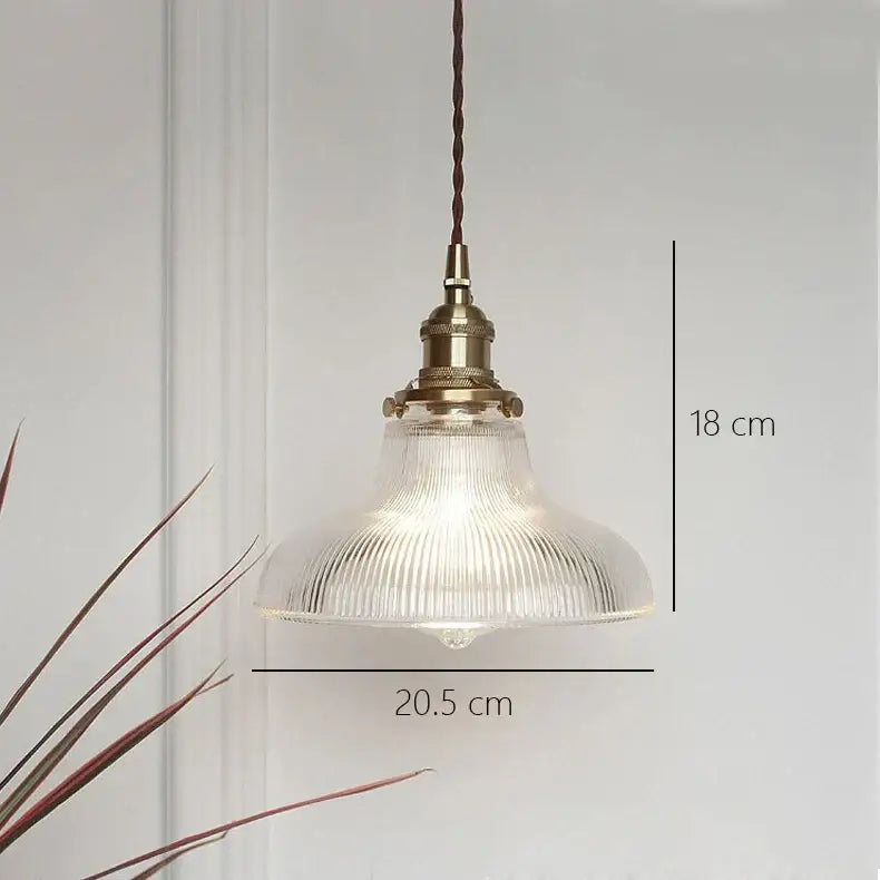 Brass Glass Chandelier Pendant