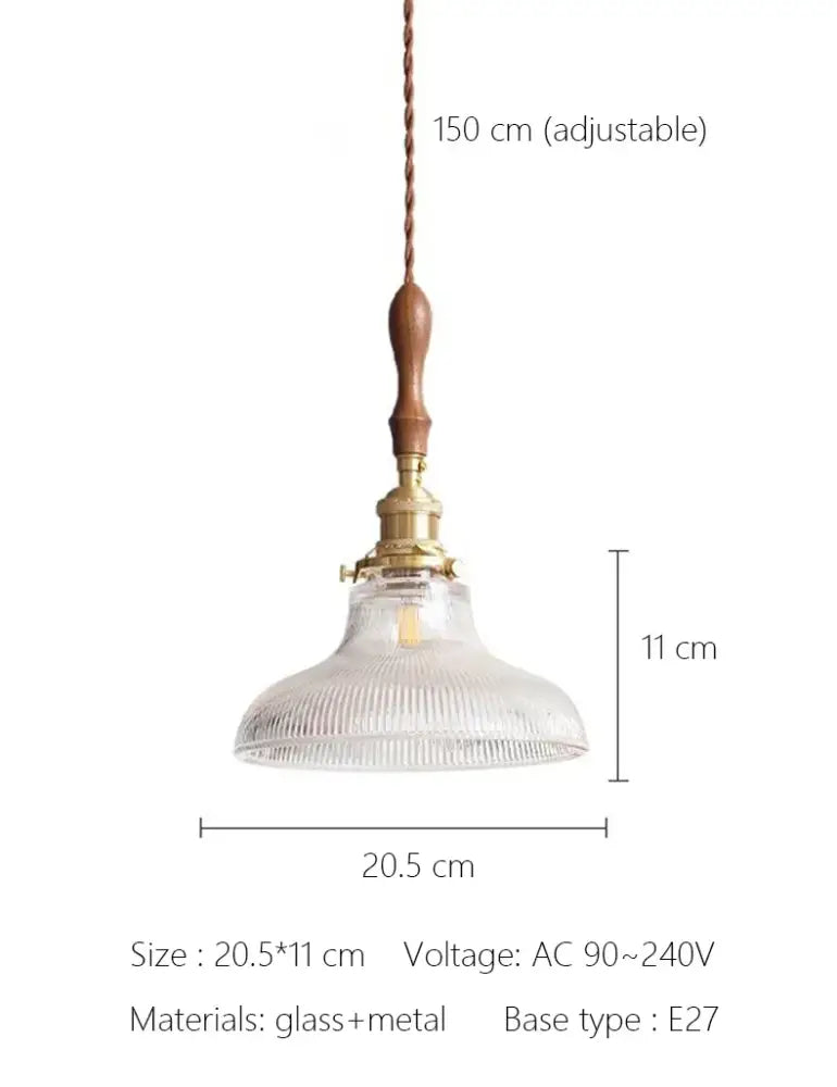 Brass Glass Chandelier Pendant