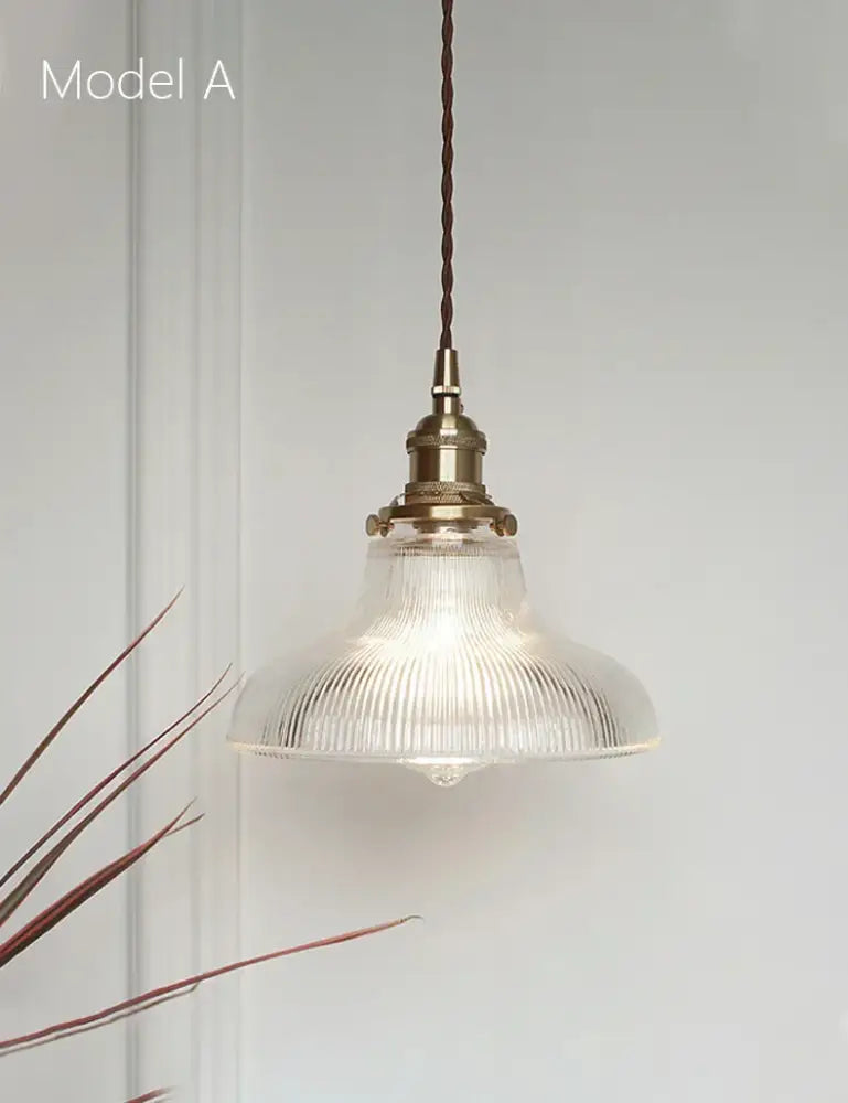 Brass Glass Chandelier Pendant