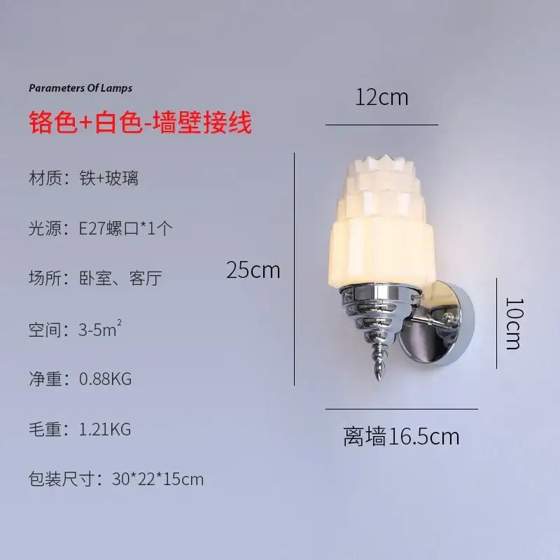 Chrome Gold Glass Wall Lamp