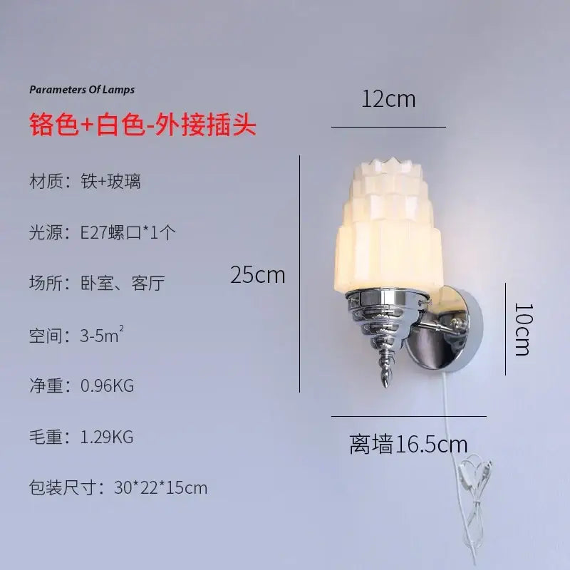 Chrome Gold Glass Wall Lamp