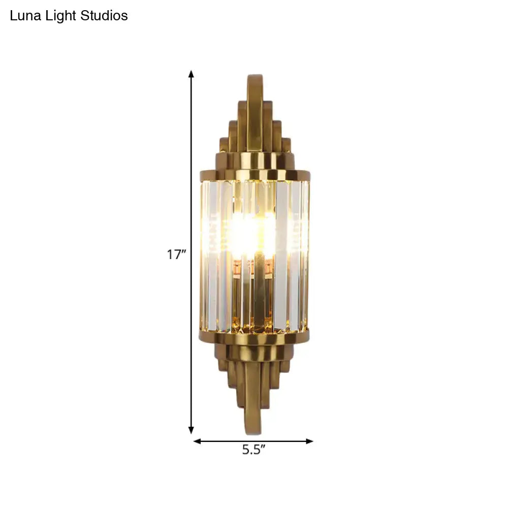 Gold Crystal Art Deco Wall Light