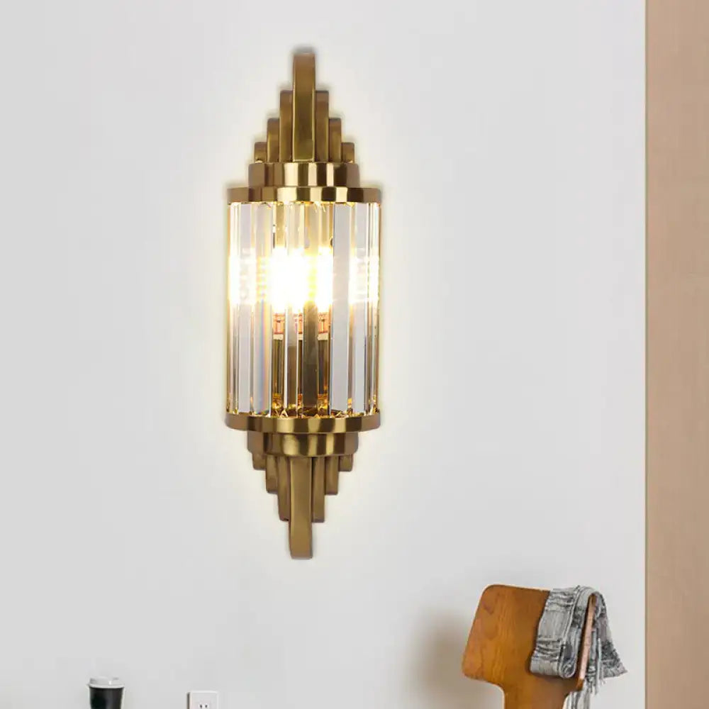Gold Crystal Art Deco Wall Light