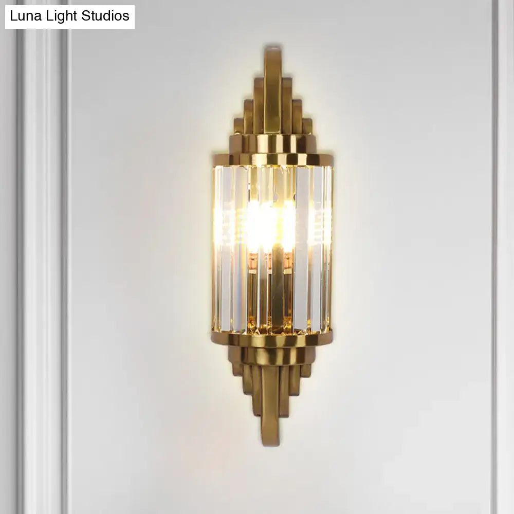 Gold Crystal Art Deco Wall Light