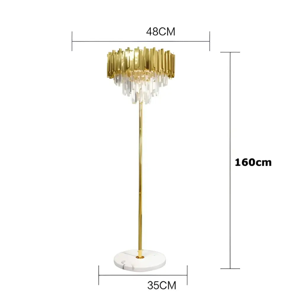 Gold Crystal Marble Floor Lamp
