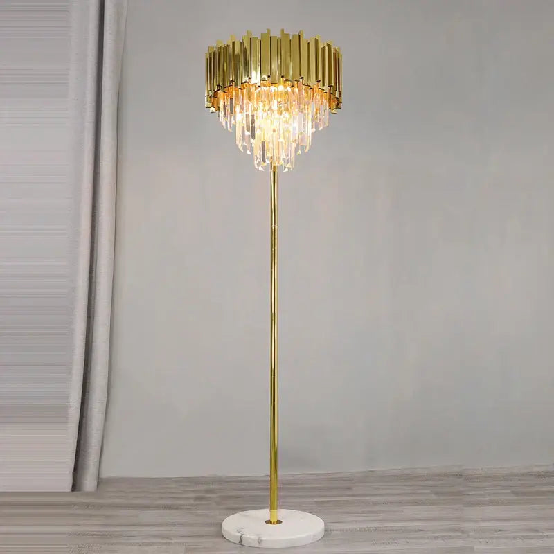 Gold Crystal Marble Floor Lamp