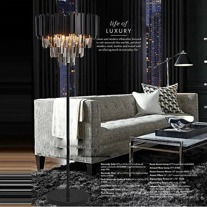 Gold Crystal Marble Floor Lamp
