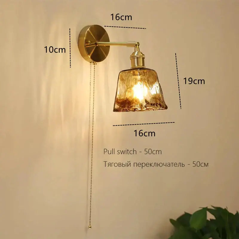 Wall Lamp Art Deco Brass Bedroom Sconce