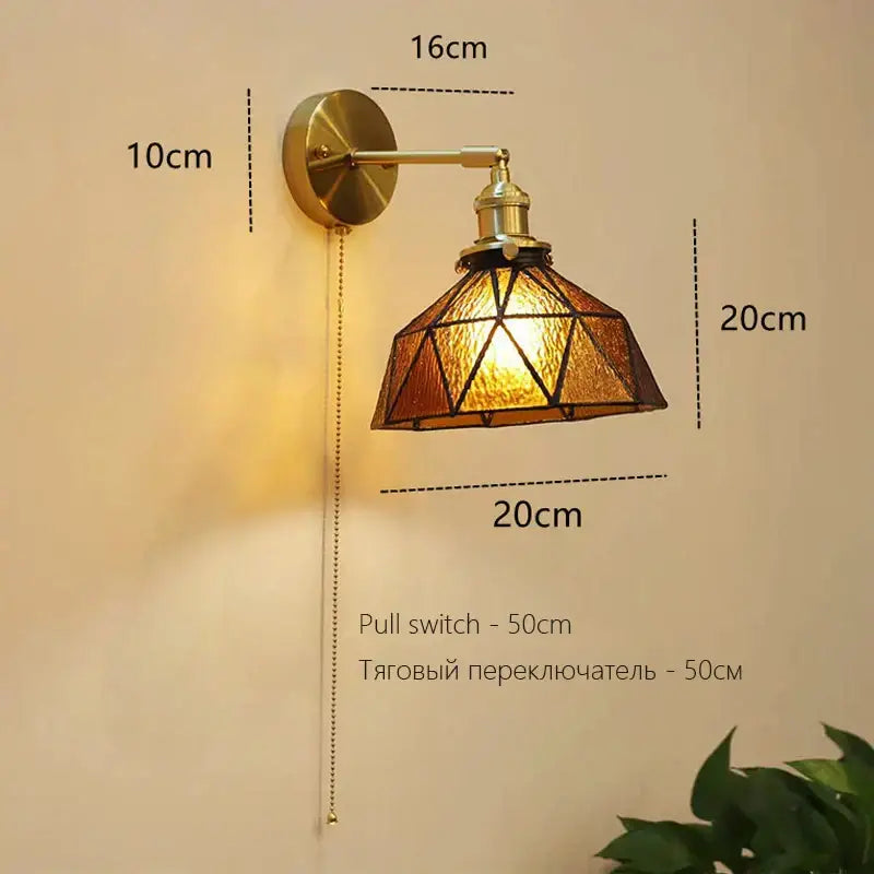 Wall Lamp Art Deco Brass Bedroom Sconce