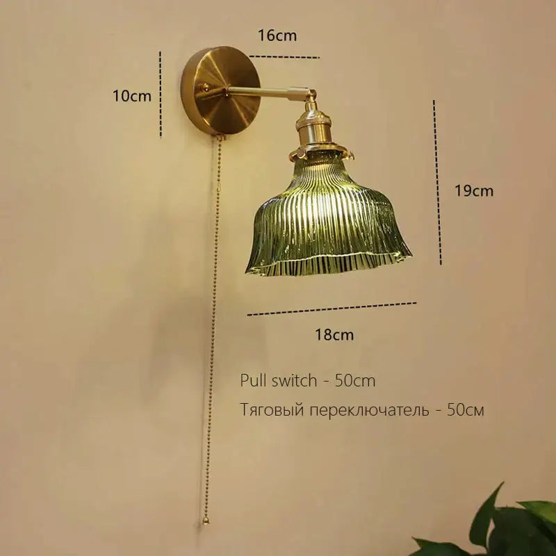Wall Lamp Art Deco Brass Bedroom Sconce