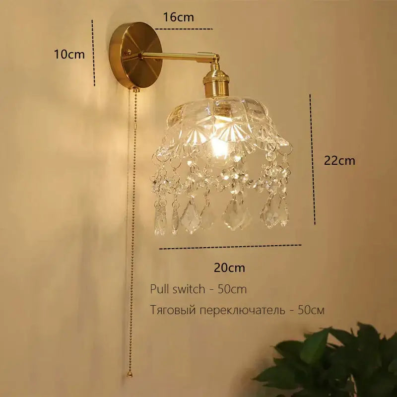 Wall Lamp Art Deco Brass Bedroom Sconce