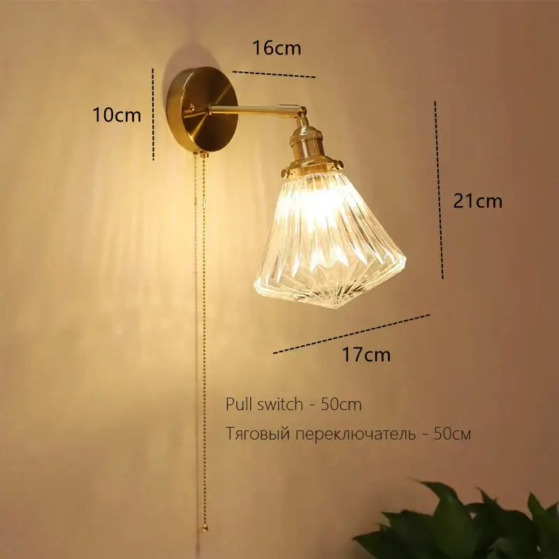 Wall Lamp Art Deco Brass Bedroom Sconce