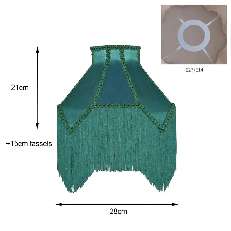 Green Velvet Art Deco Lampshade