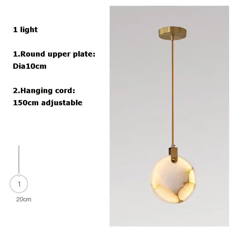 Marble Art Deco Pendant