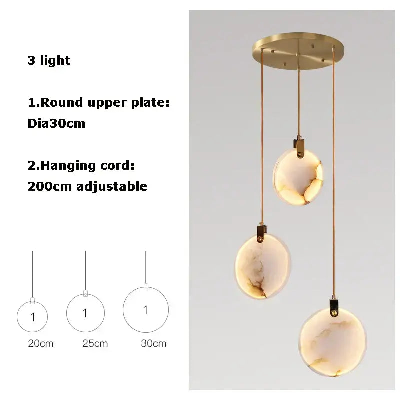 Marble Art Deco Pendant