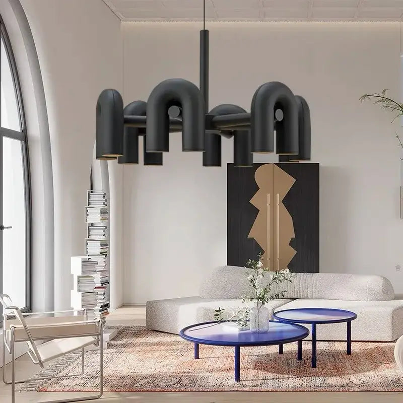 Teal Art Deco Pendant Light
